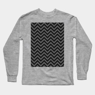Grey and Black Chevron Zig Zag Long Sleeve T-Shirt